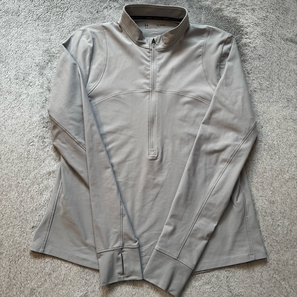 Under Armour Qualifier Half Zip Running Top - Grey - XL - Excellent Condition